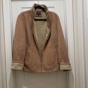GALLERY Tan Sherpa-Lined Jacket